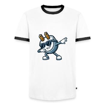 Cooler Elektriker Dabbing Cartoon - Männer Kontrast-T-Shirt - Weiß/Schwarz - Vorne - AI Model Female 172 light (172cm) & AI Model Male 178 dark (178cm)