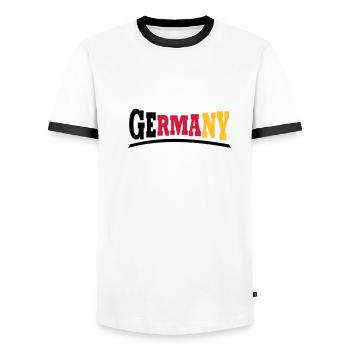 Germany - Männer Kontrast-T-Shirt - Weiß/Schwarz - Vorne - AI Model Female 172 light (172cm) & AI Model Male 178 dark (178cm)