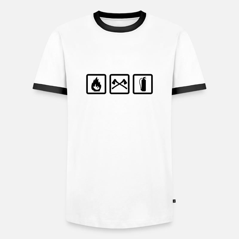 Firefighter - Men's Ringer Shirt - white/black