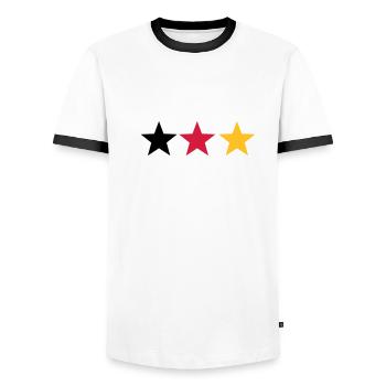 Schwarz rot gold - Männer Kontrast-T-Shirt - Weiß/Schwarz - Vorne - AI Model Female 172 light (172cm) & AI Model Male 178 dark (178cm)