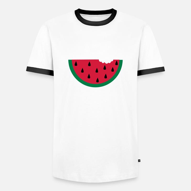 fruit pastèque pastèque - T-shirt contrasté Homme - blanc/noir