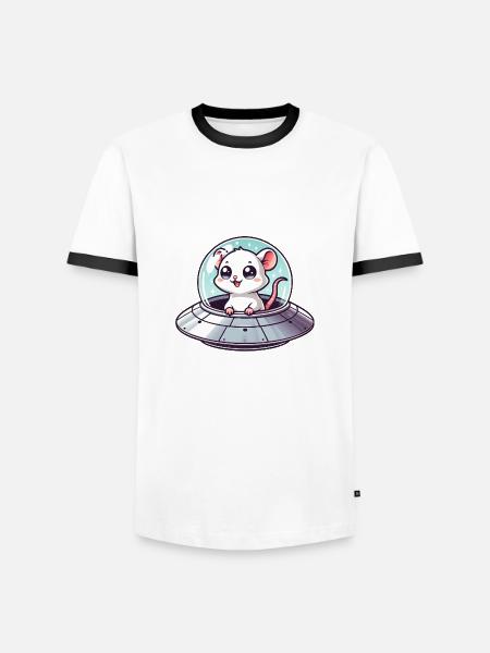 Rat and Mouse UFO Abduction - Men's Ringer Shirt -