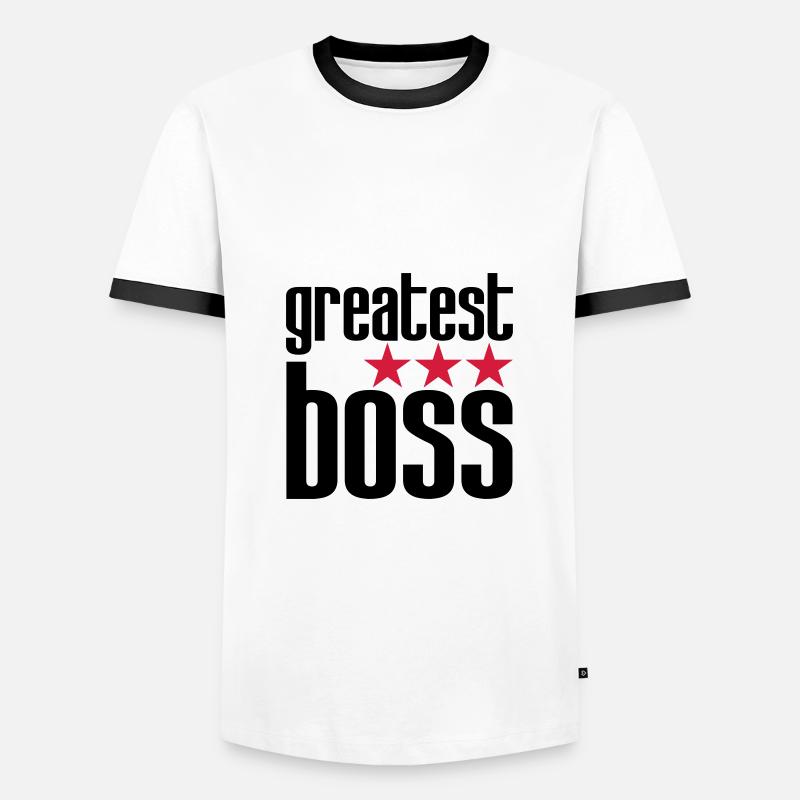 Bester Boss - Männer Kontrast-T-Shirt - Weiß/Schwarz
