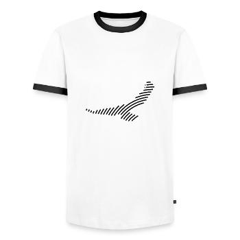Silhouette d’un aigle - T-shirt contrasté Homme - blanc/noir - Devant - AI Model Female 172 light (172cm) & AI Model Male 178 dark (178cm)