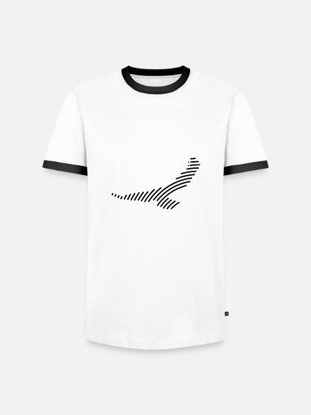 Silhouette of an eagle - Men's Ringer Shirt - white/black