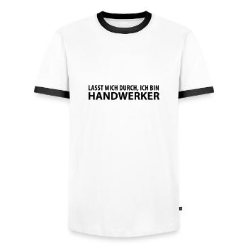handwerker - Männer Kontrast-T-Shirt - Weiß/Schwarz - Vorne - AI Model Female 172 light (172cm) & AI Model Male 178 dark (178cm)