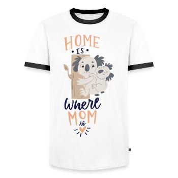 Home is where Mom is - Men's Ringer Shirt - white/black - Front - AI Model Female 172 light (172cm) & AI Model Male 178 dark (178cm)