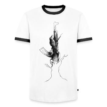 Pic Ak47 - T-shirt contrasté Homme - blanc/noir - Devant - AI Model Female 172 light (172cm) & AI Model Male 178 dark (178cm)