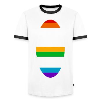 tuer les mauvaises vibrations pas les animaux - T-shirt contrasté Homme - blanc/noir - Devant - AI Model Female 172 light (172cm) & AI Model Male 178 dark (178cm)
