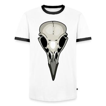 crow skeleton raven - Men's Ringer Shirt - white/black - Front - AI Model Female 172 light (172cm) & AI Model Male 178 dark (178cm)