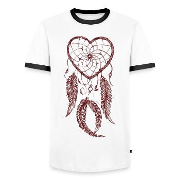 Traumfänger - Männer Kontrast-T-Shirt - Weiß/Schwarz - Vorne - AI Model Female 172 light (172cm) & AI Model Male 178 dark (178cm)