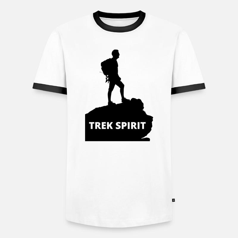 TREK-GEIST - Männer Kontrast-T-Shirt - Weiß/Schwarz