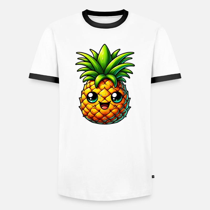 Pineapple - Men's Ringer Shirt - white/black