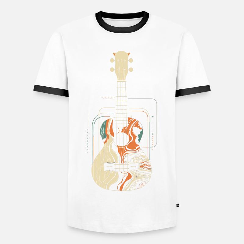Ukulele Graphics - Men's Ringer Shirt - white/black