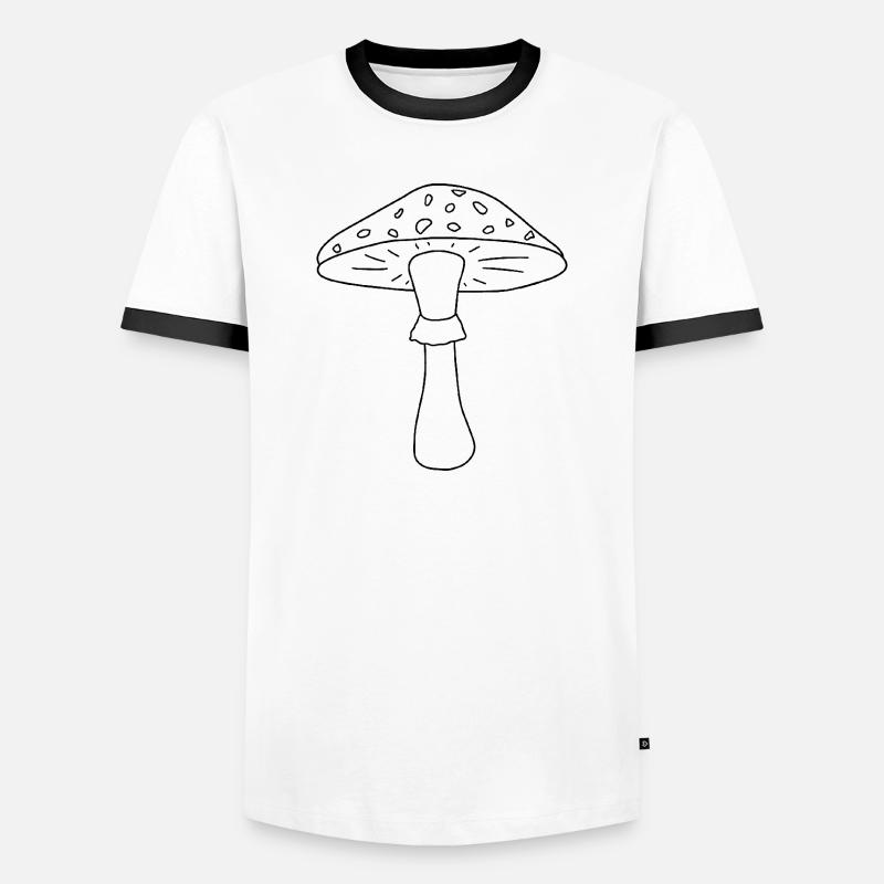 Toadstool black and white - Men's Ringer Shirt - white/black