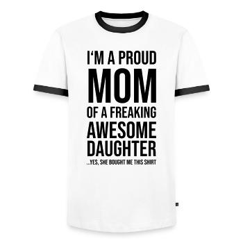 Je suis un prod mom of awesome Daughter - T-shirt contrasté Homme - blanc/noir - Devant - AI Model Female 172 light (172cm) & AI Model Male 178 dark (178cm)