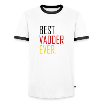 Best Vadder Ever Vater Papa Vati - Männer Kontrast-T-Shirt - Weiß/Schwarz - Vorne - AI Model Female 172 light (172cm) & AI Model Male 178 dark (178cm)