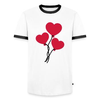 Ballon - T-shirt contrasté Homme - blanc/noir - Devant - AI Model Female 172 light (172cm) & AI Model Male 178 dark (178cm)