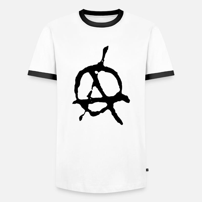 rotten anarchy - Men's Ringer Shirt - white/black
