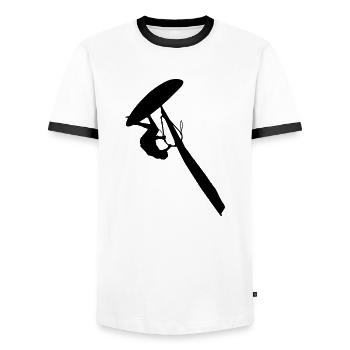 Windsurfer 2 (Vector) - Men's Ringer Shirt - white/black - Front - AI Model Female 172 light (172cm) & AI Model Male 178 dark (178cm)