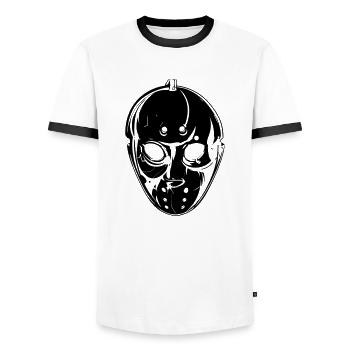 Masque de hockey - T-shirt contrasté Homme - blanc/noir - Devant - AI Model Female 172 light (172cm) & AI Model Male 178 dark (178cm)