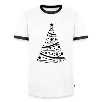 tannenbaum - Männer Kontrast-T-Shirt - Weiß/Schwarz - Vorne - AI Model Female 172 light (172cm) & AI Model Male 178 dark (178cm)