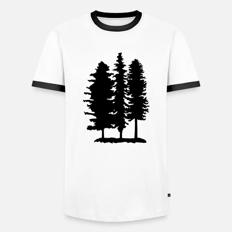 Trees, Forest - Men's Ringer Shirt - white/black