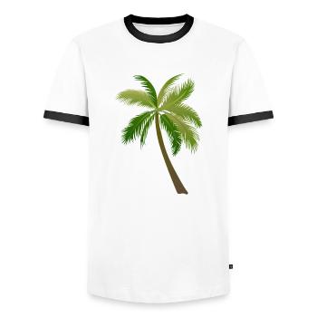 Palmen Baum Palmen - Männer Kontrast-T-Shirt - Weiß/Schwarz - Vorne - AI Model Female 172 light (172cm) & AI Model Male 178 dark (178cm)