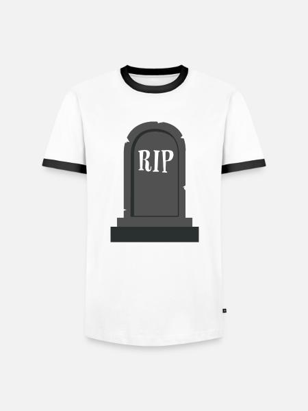Gravestone RIP Halloween - Men's Ringer Shirt - white/black