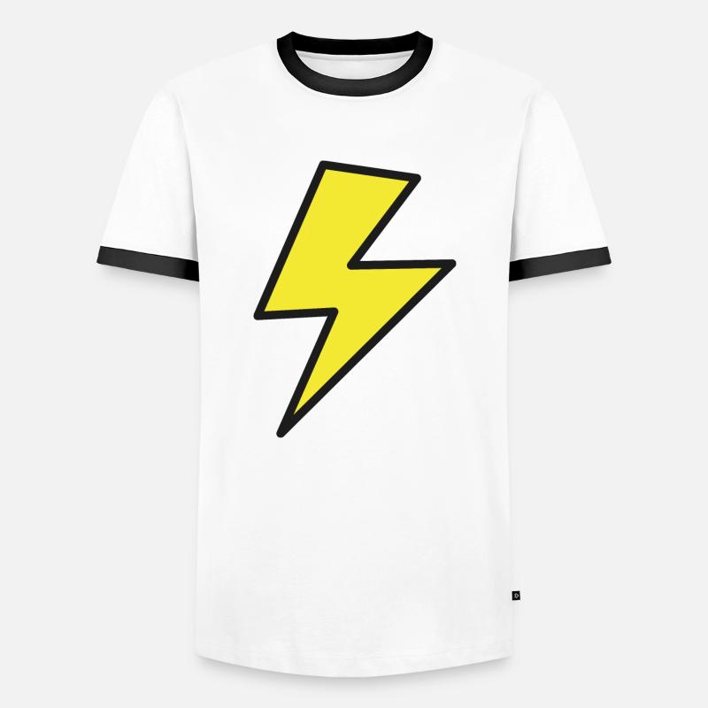 Blitz - Männer Kontrast-T-Shirt - Weiß/Schwarz