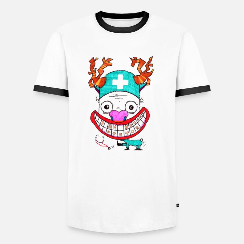 Doktor - Männer Kontrast-T-Shirt - Weiß/Schwarz