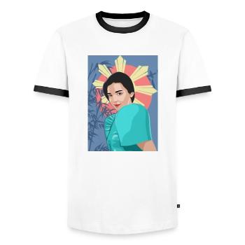 Philippinen Filipina Stolz Flagge Pinay I Geschenk - Männer Kontrast-T-Shirt - Weiß/Schwarz - Vorne - AI Model Female 172 light (172cm) & AI Model Male 178 dark (178cm)