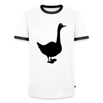 gans - Männer Kontrast-T-Shirt - Weiß/Schwarz - Vorne - AI Model Female 172 light (172cm) & AI Model Male 178 dark (178cm)