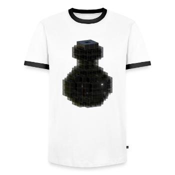 Pitch Black T Shirt Crystal Elixir Wizard Craft - Men's Ringer Shirt - white/black - Front - AI Model Female 172 light (172cm) & AI Model Male 178 dark (178cm)