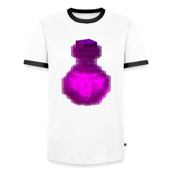 Pink Magic T Shirt Gothic Witch Cube Potion Bouteille - T-shirt contrasté Homme - blanc/noir - Devant - AI Model Female 172 light (172cm) & AI Model Male 178 dark (178cm)