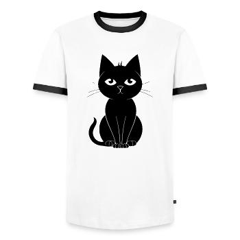 Cat Cat Kitten Cat Lady - Men's Ringer Shirt - white/black - Front - AI Model Female 172 light (172cm) & AI Model Male 178 dark (178cm)