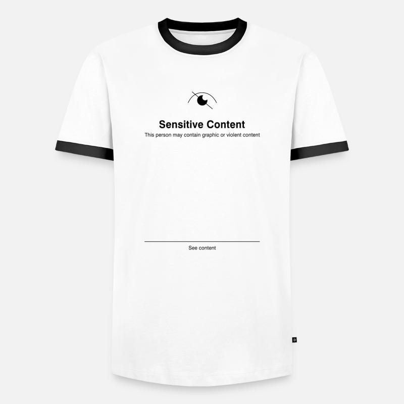 Sensitive Content - Männer Kontrast-T-Shirt - Weiß/Schwarz