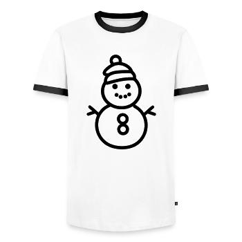 Snowman - Men's Ringer Shirt - white/black - Front - AI Model Female 172 light (172cm) & AI Model Male 178 dark (178cm)