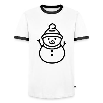 Snowman - Men's Ringer Shirt - white/black - Front - AI Model Female 172 light (172cm) & AI Model Male 178 dark (178cm)
