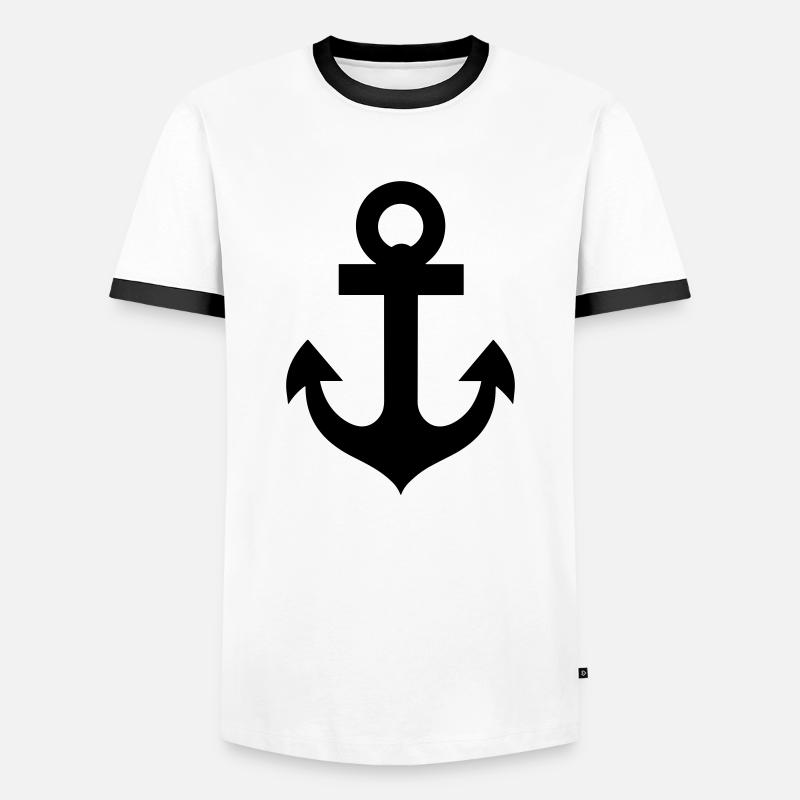 Anchor - Men's Ringer Shirt - white/black