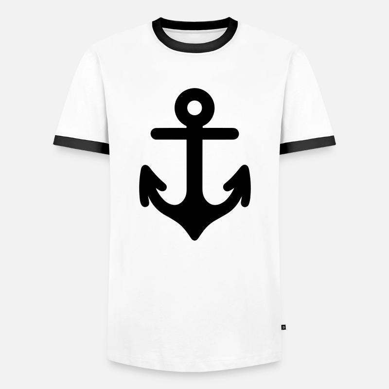 Anchor - Men's Ringer Shirt - white/black