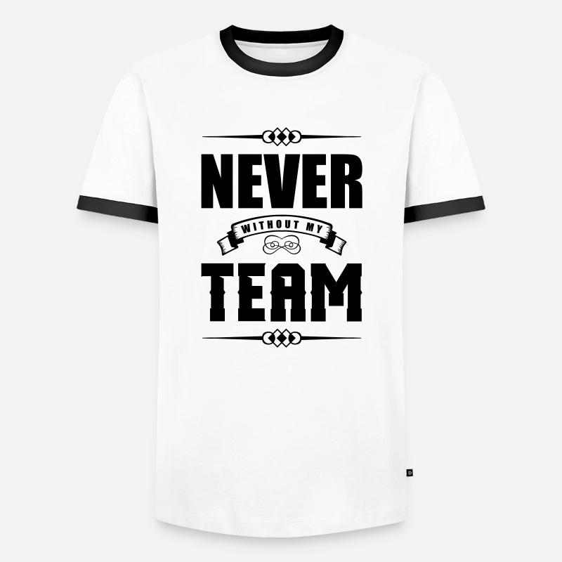 never without my team - Men's Ringer Shirt - white/black