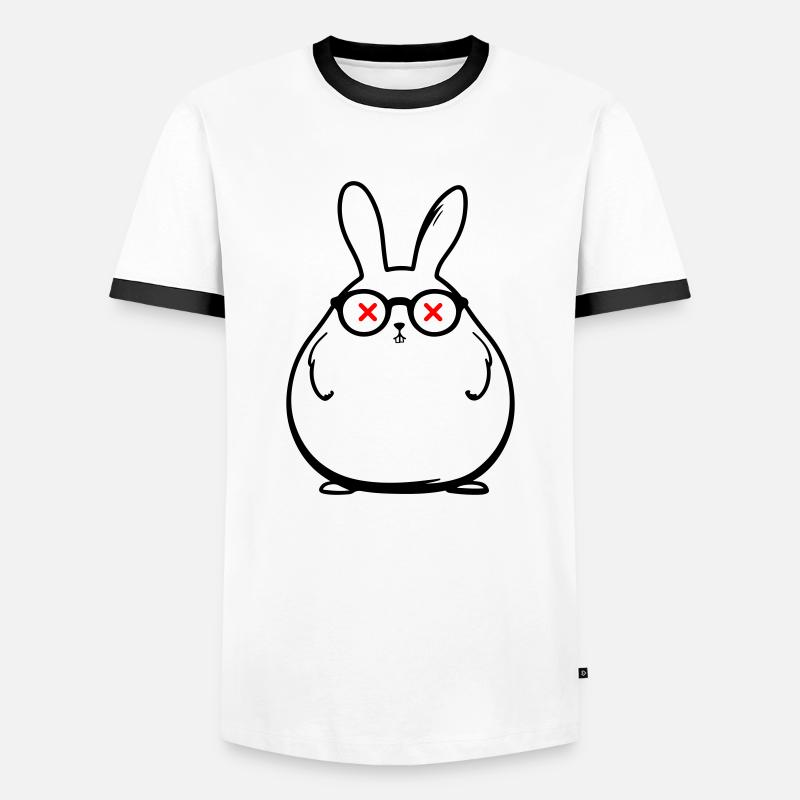 Bunny Funny Easter Funny - Men's Ringer Shirt - white/black