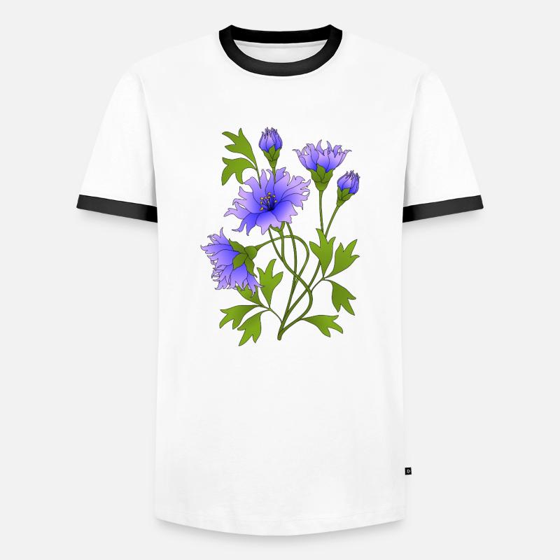 Blumen - Männer Kontrast-T-Shirt - Weiß/Schwarz