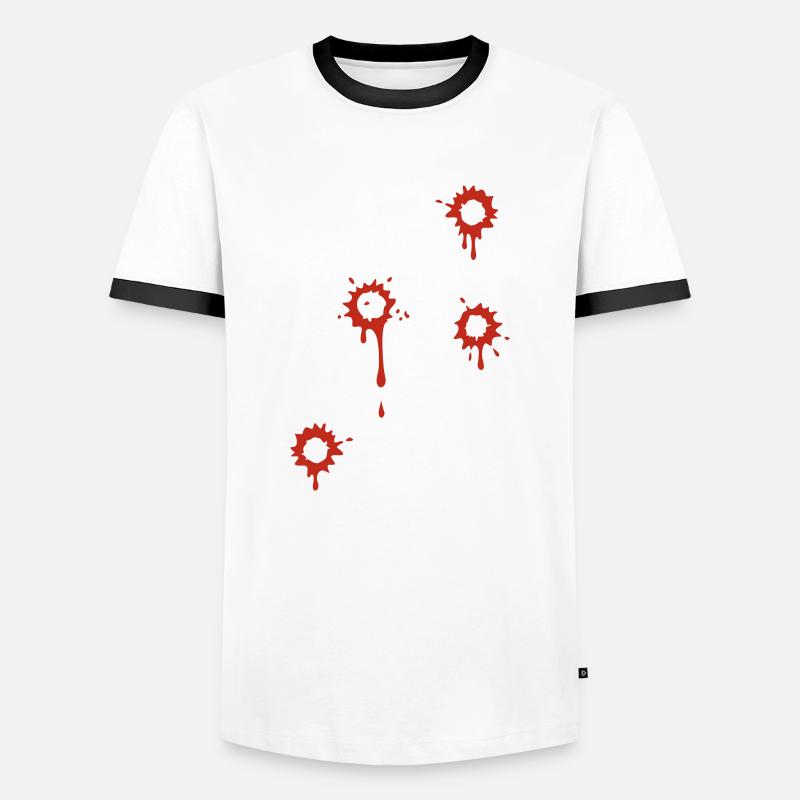 Bullet Hole - Men's Ringer Shirt - white/black