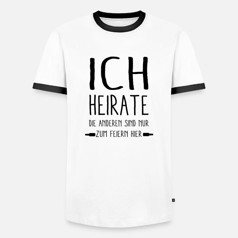 - ich Heirate - - Männer Kontrast-T-Shirt - Weiß/Schwarz
