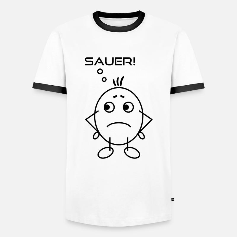 Eierkopf sauer - Männer Kontrast-T-Shirt - Weiß/Schwarz