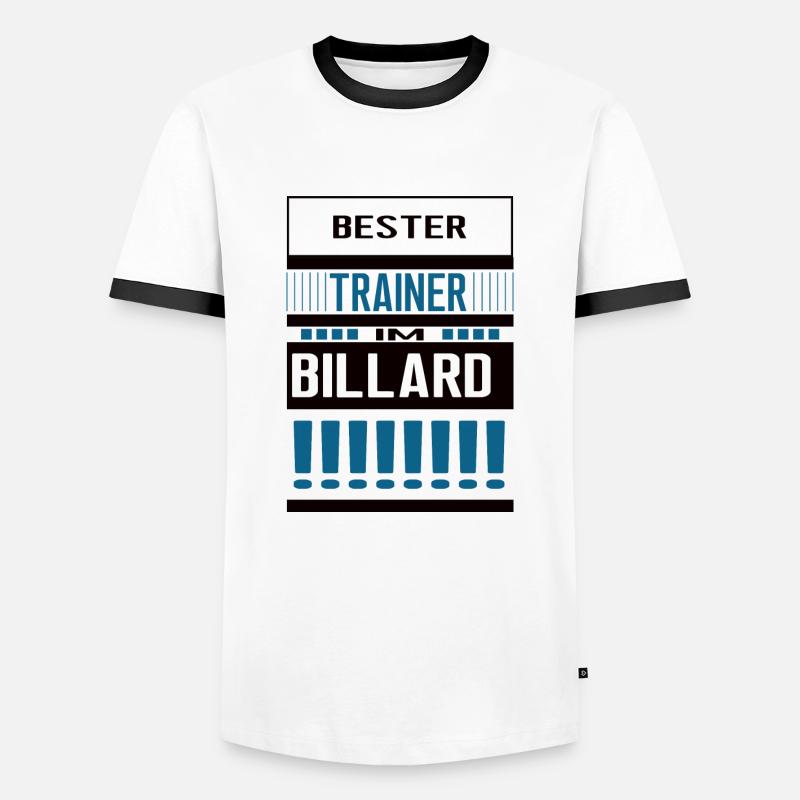 Billard Trainer Bester Billardtrainer Team - Männer Kontrast-T-Shirt - Weiß/Schwarz