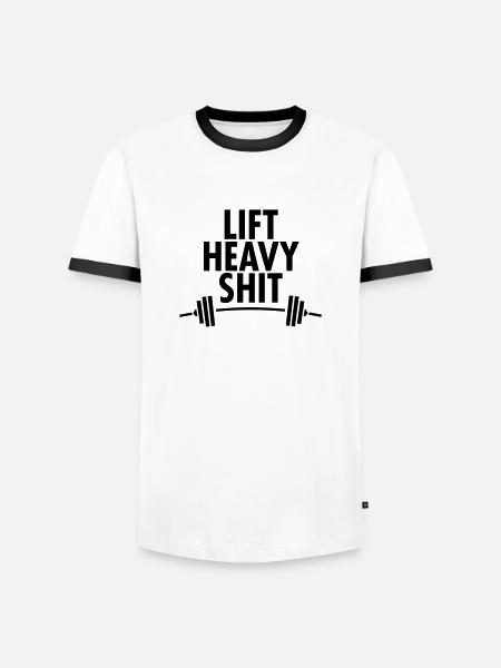 Lift Heavy Shit - Männer Kontrast-T-Shirt - Weiß/Schwarz
