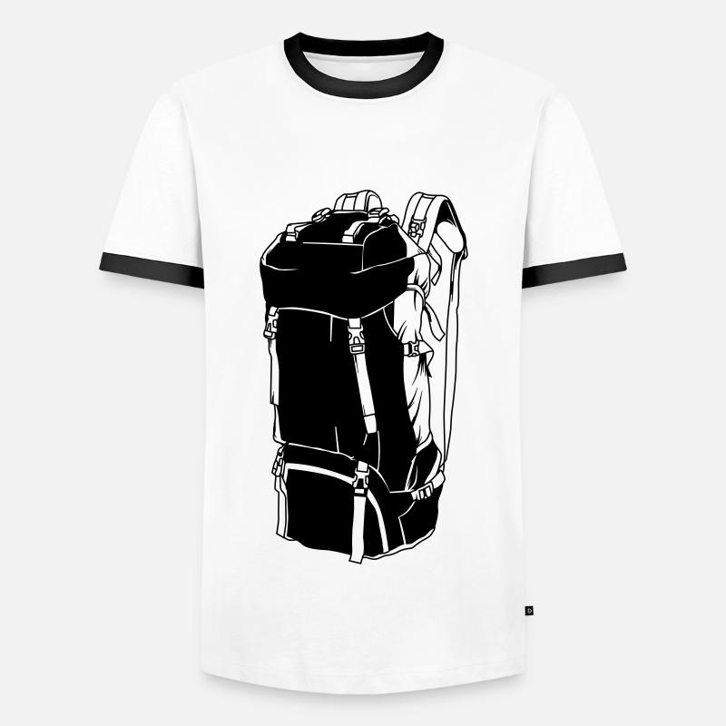 rucksack camping backpacker symbol - Männer Kontrast-T-Shirt - Weiß/Schwarz